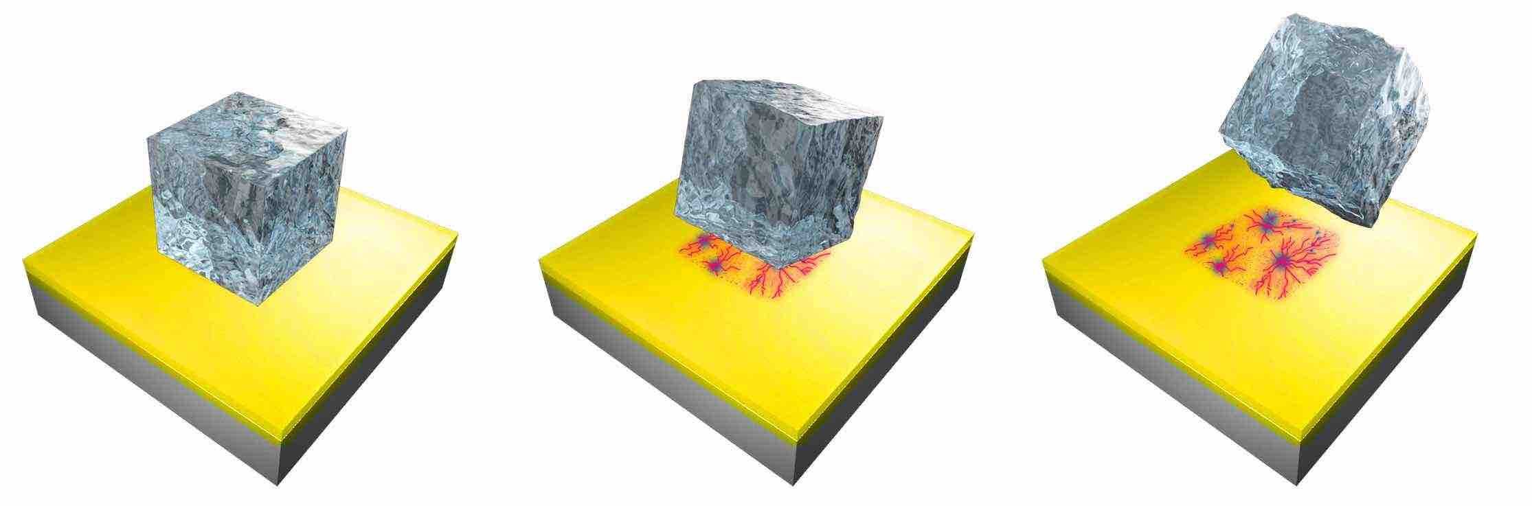 Fracture-controlled surfaces as extremely durable ice-shedding materials